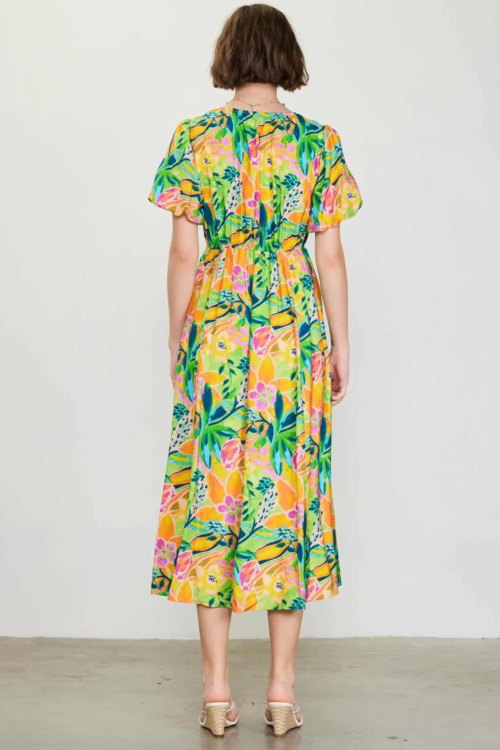 Celine Floral Print Midi Dress