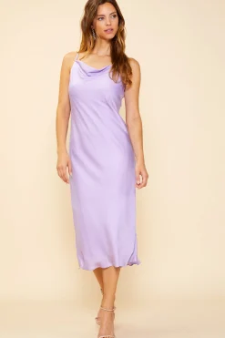 Cowl Neck Bias Dress