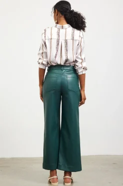Faux Leather Wide Leg Pants