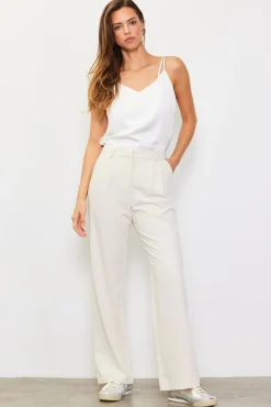 Front Pleat Wide Leg Trousers