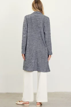 Herringbone Single Button Coat