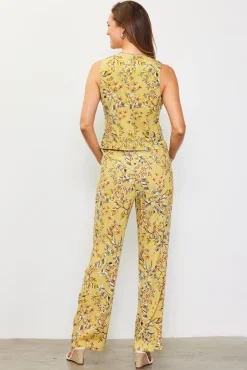 Ilona Floral Print Linen Vest