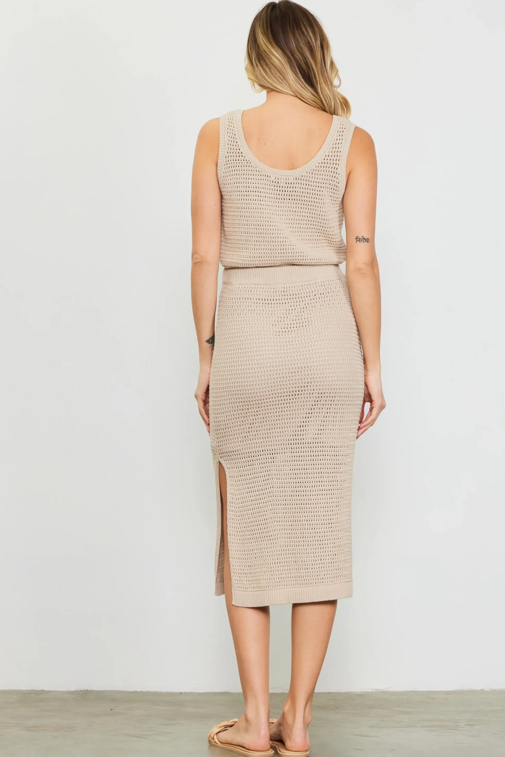 Knit Side Slit Skirt