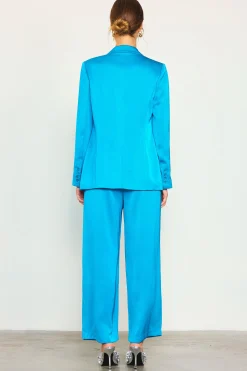 Neon Satin Welt Pocket Blazer