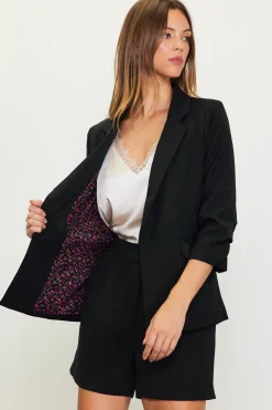 Recycled Shirred Sleeve Blazer