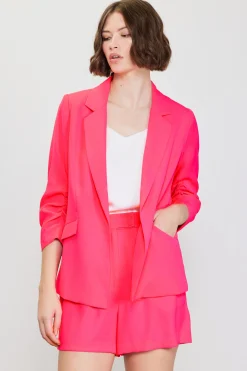 Recycled Shirred Sleeve Blazer