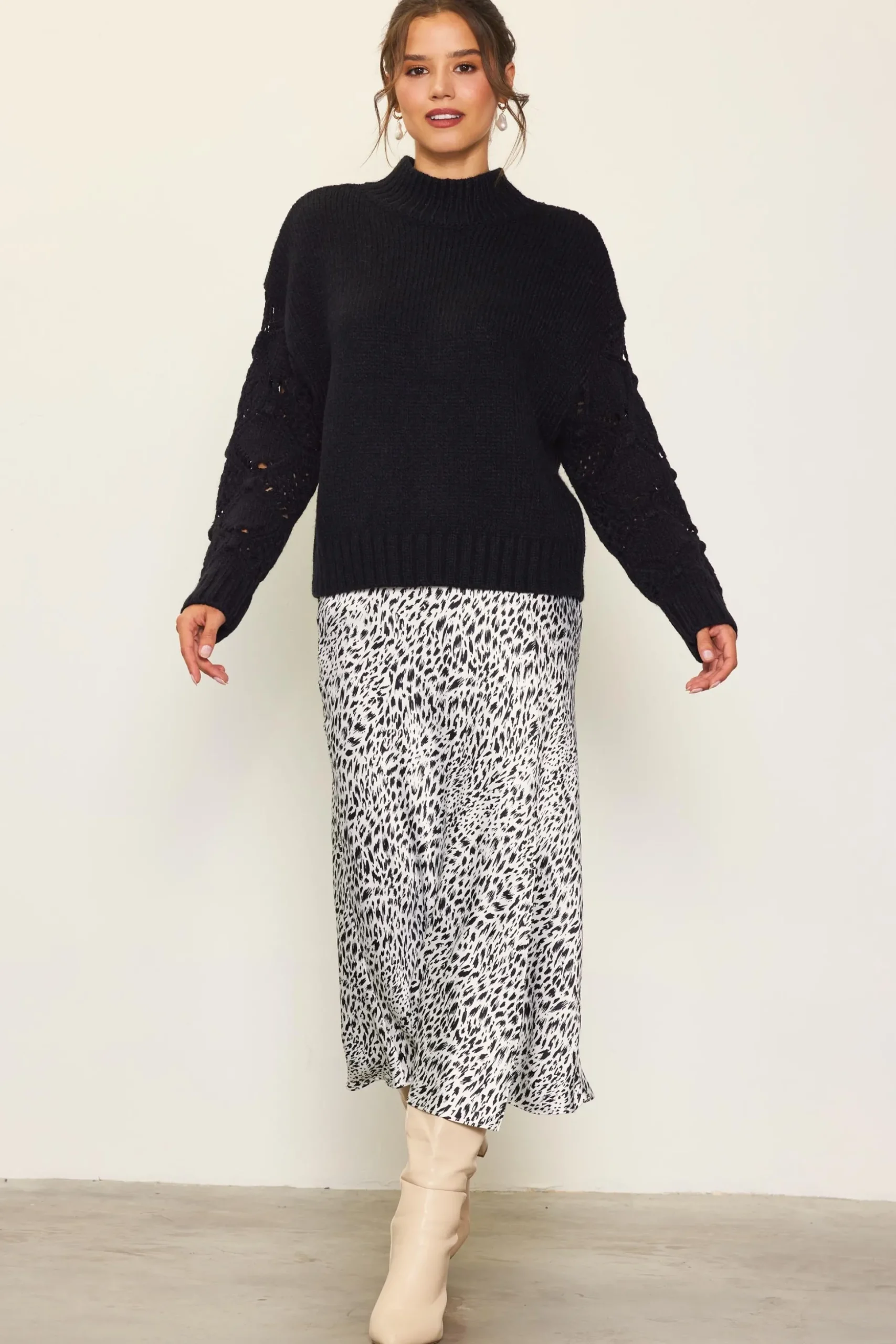 Ribbed Mock Neck Sweater