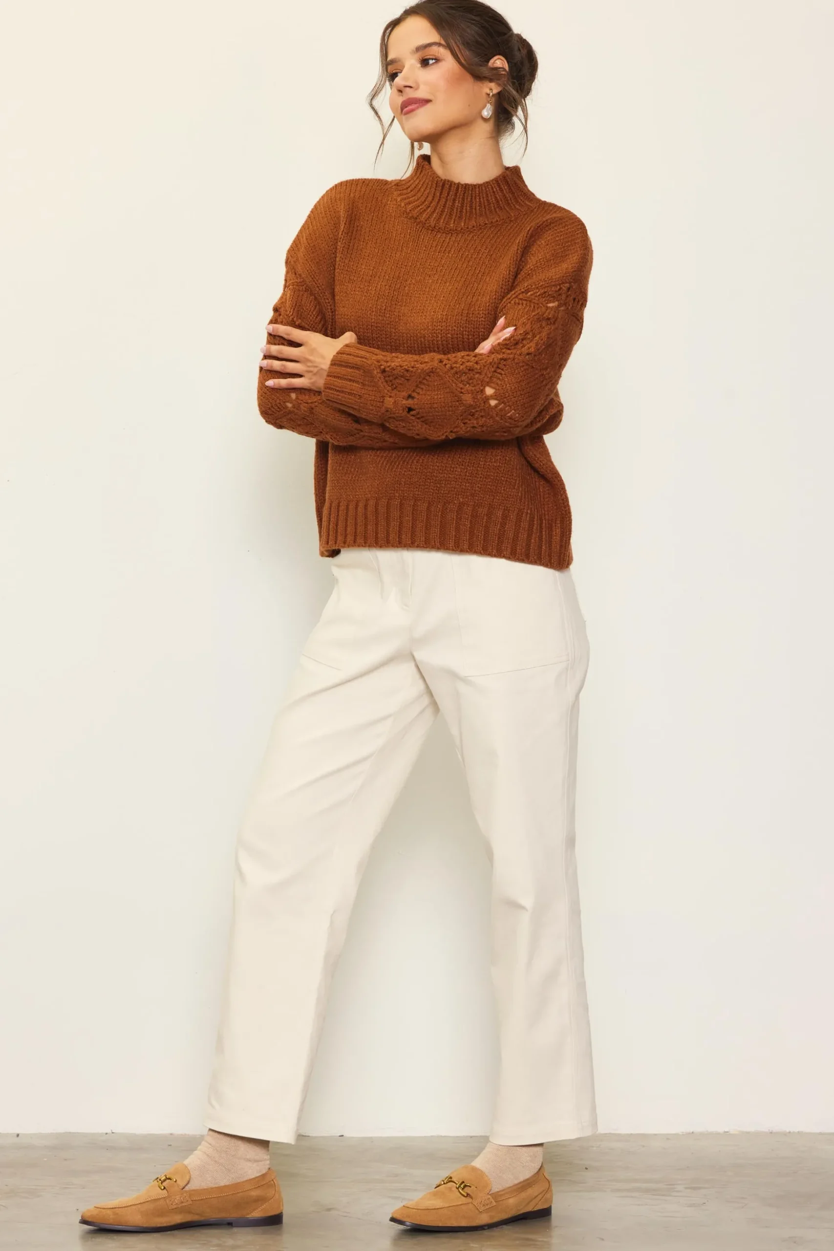 Ribbed Mock Neck Sweater