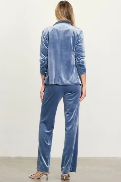 Ruched Velvet Blazer