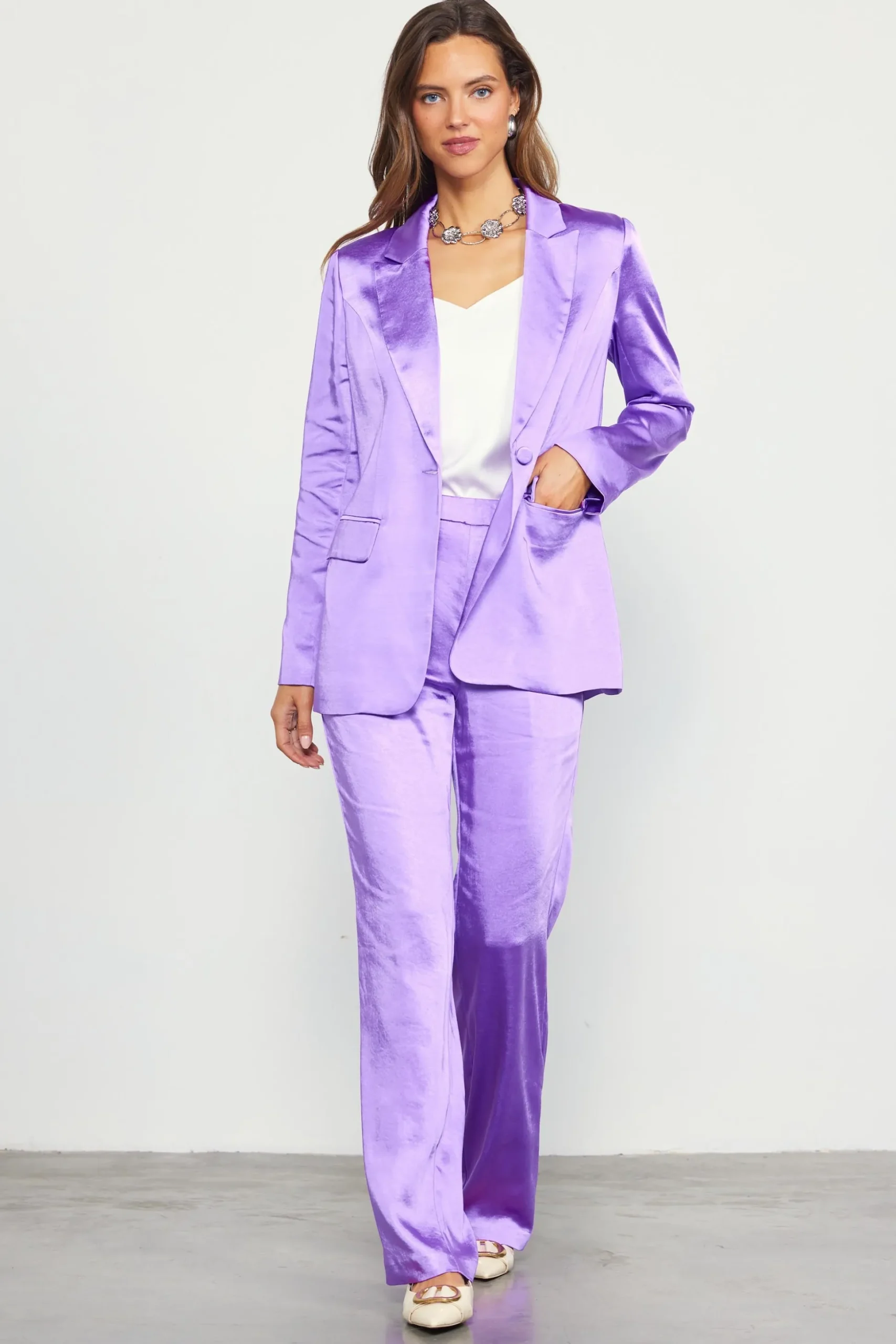 Satin Tailored Blazer
