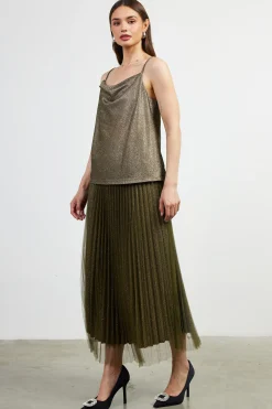 Shimmery Cowl Neck Cami