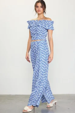 Smocked Off Shoulder Ruffle Top
