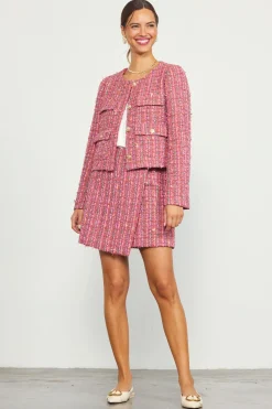 Tweed Wrap Mini Skirt