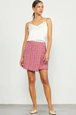 Tweed Wrap Mini Skirt