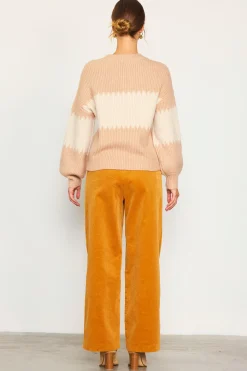 Two Tone Mock Neck Sweater
