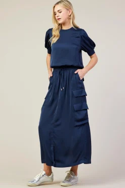 Utility Cargo Pocket Midi Skirt