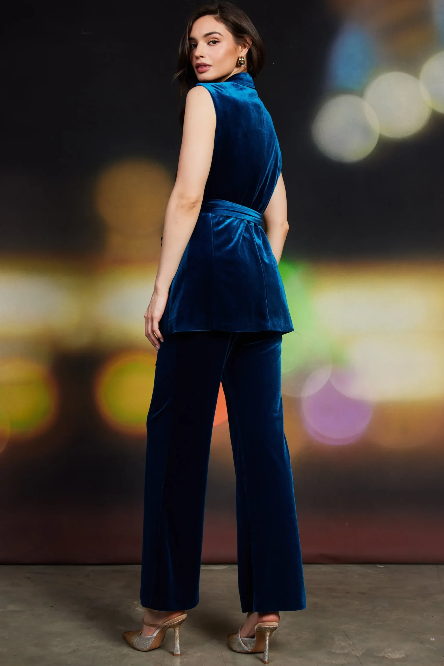 Velvet Vest with Self Tie