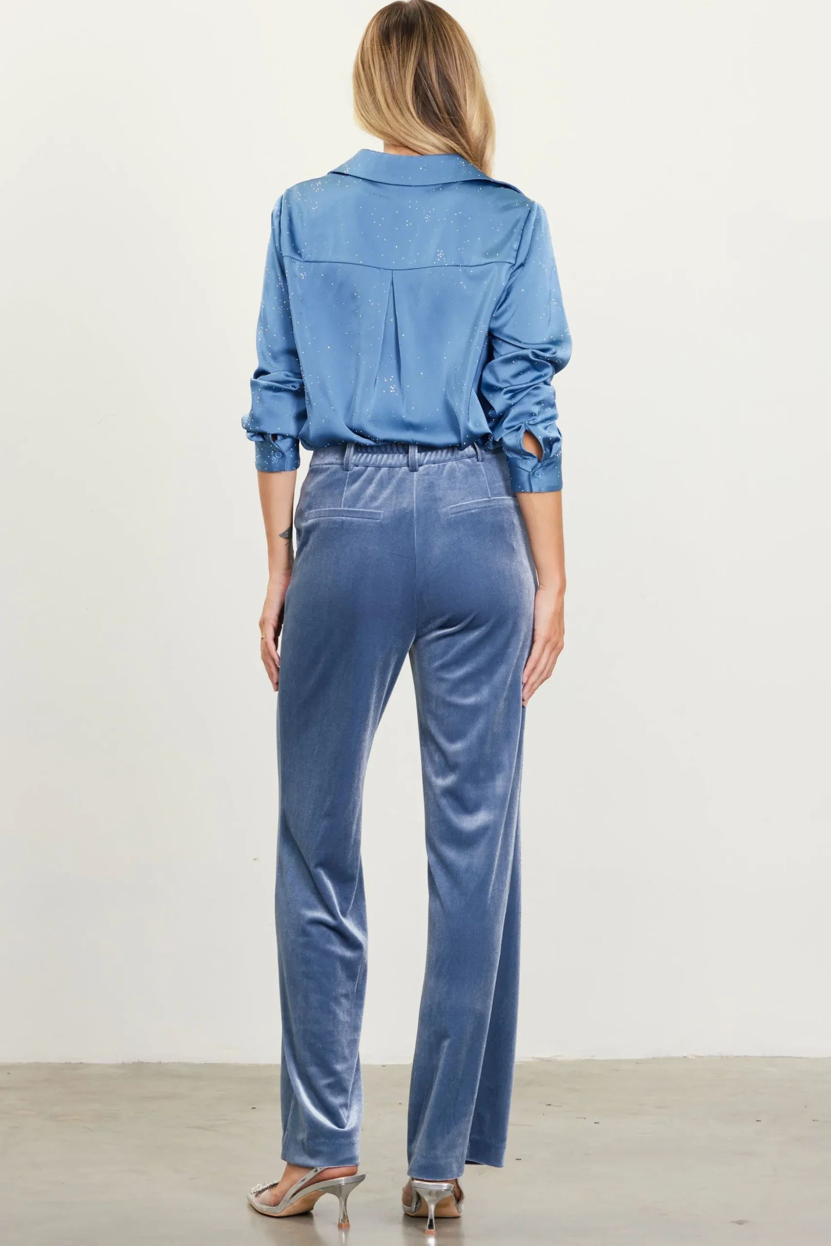 Velvet Wide Leg Pants